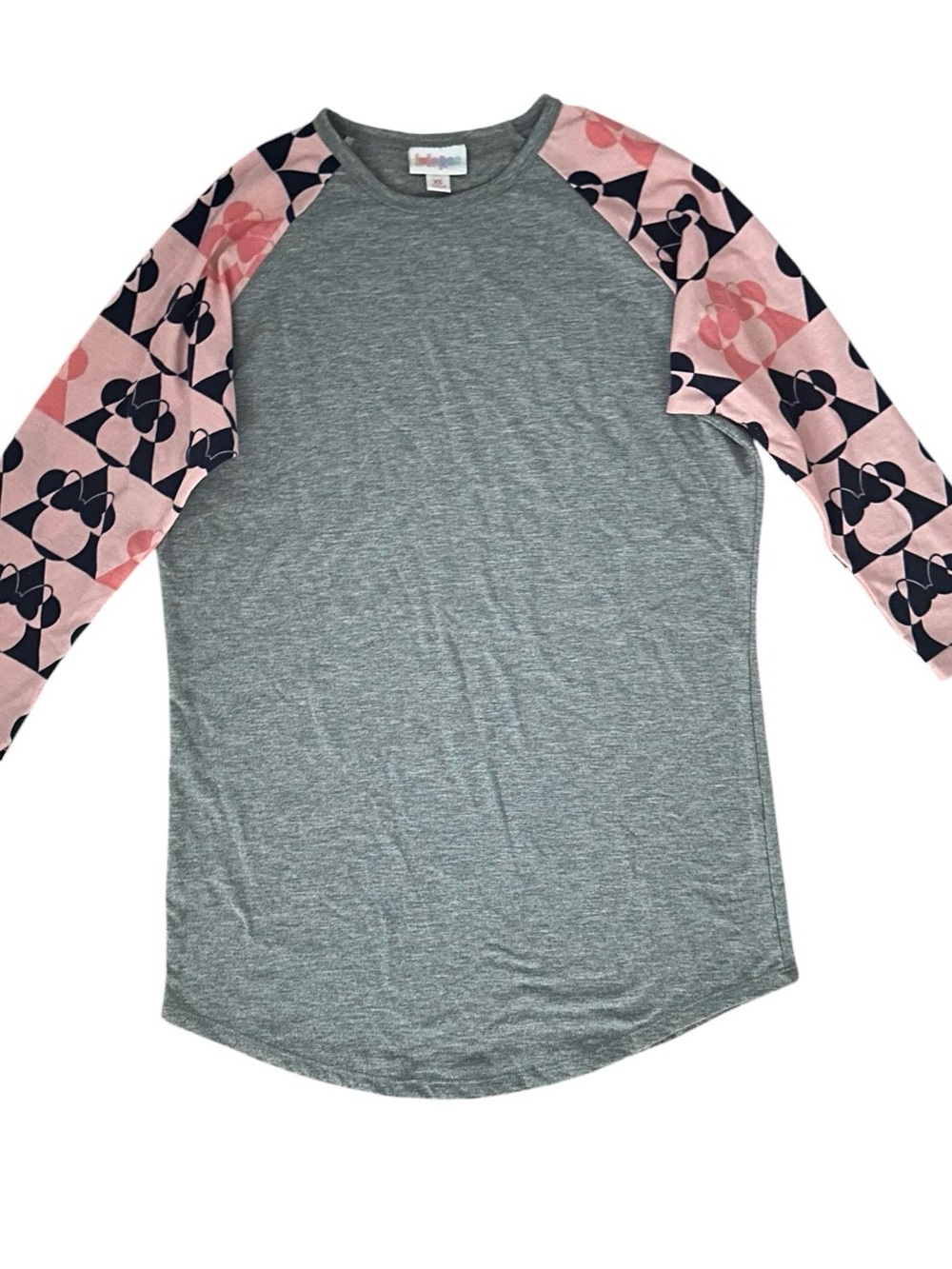 Minnie Mouse Crewneck Long Sleeve Gray Pink XS